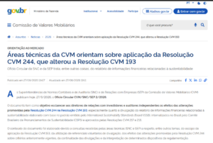 cvm resolução 244 sustentabilidade